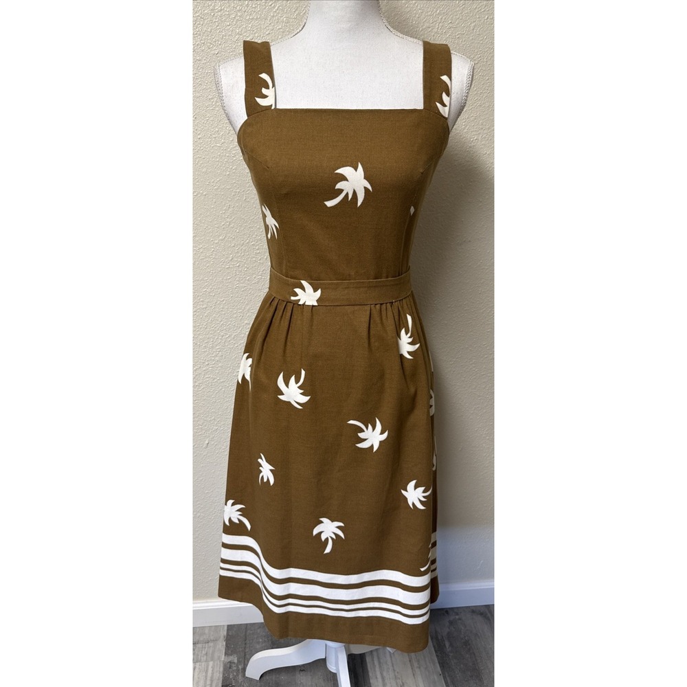 Vtg Hawaiian Dress Aloha Malia of Honolulu‎ Sundress Small Pinup 1970s Retro